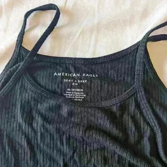 American Eagle,  soft anf sexy, Ribbed cami top, black, Size XS - Picture 6 of 7
